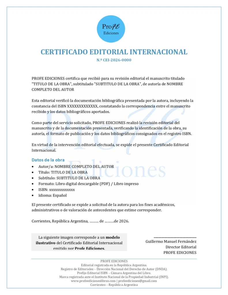 Certificado editorial internacional